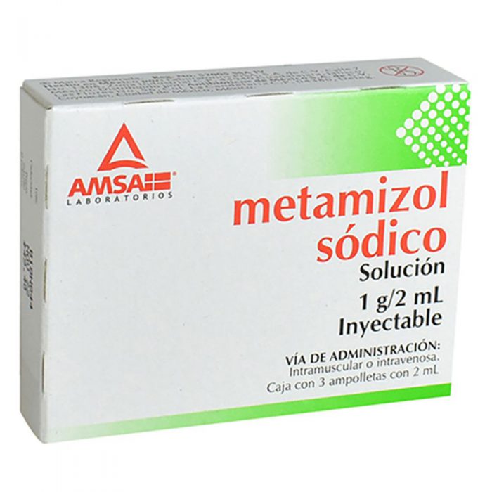 METAMIZOL SODICO AMSA - 3 AMPULA DE 2 ML - INYECTABLE - 1 G ...